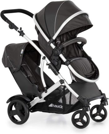 hauck Duett 2 Silla de Paseo Gemelar para Bebé y Niño Pequeño, Black Forest